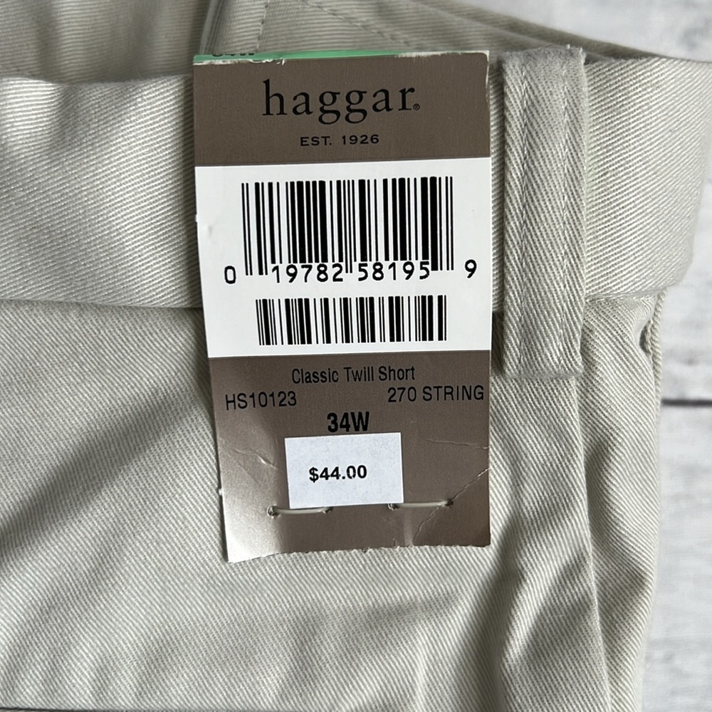 Haggar Men’s NWT Classic Twill Tan Short - SZ: 34W - Picture 6 of 7